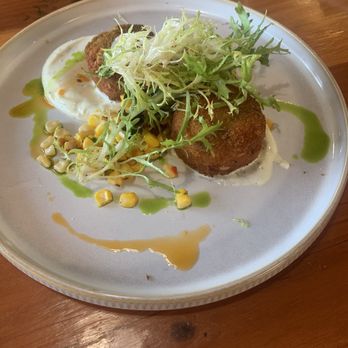 Hook & Anchor - Beautifully garnished crab cakes - Seafood Near Me - Costa Mesa, California Hook & Anchor - Beautifully garnished crab cakes - Seafood Near Me - Costa Mesa, California