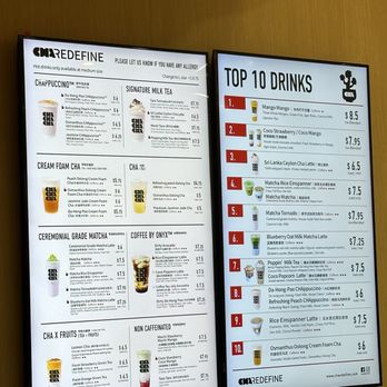 Cha Redefine - Menu - Tea Rooms Near Me - Costa Mesa, California
