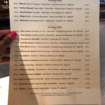 Solano Cellars Wine Shop & Wine Bar - Red wines - Wine Bars Near Me - Albany, California