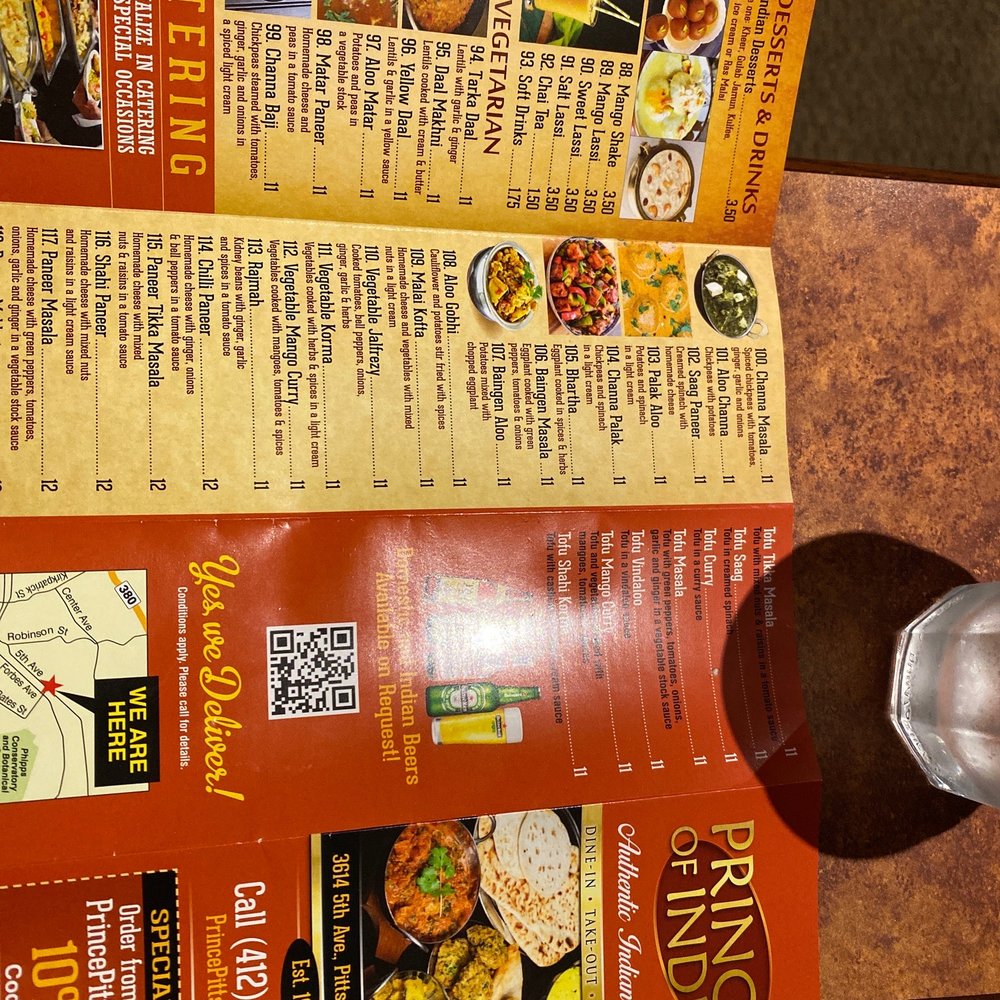 Prince of India - Menu - Indian Near Me - Pittsburgh, Pennsylvania