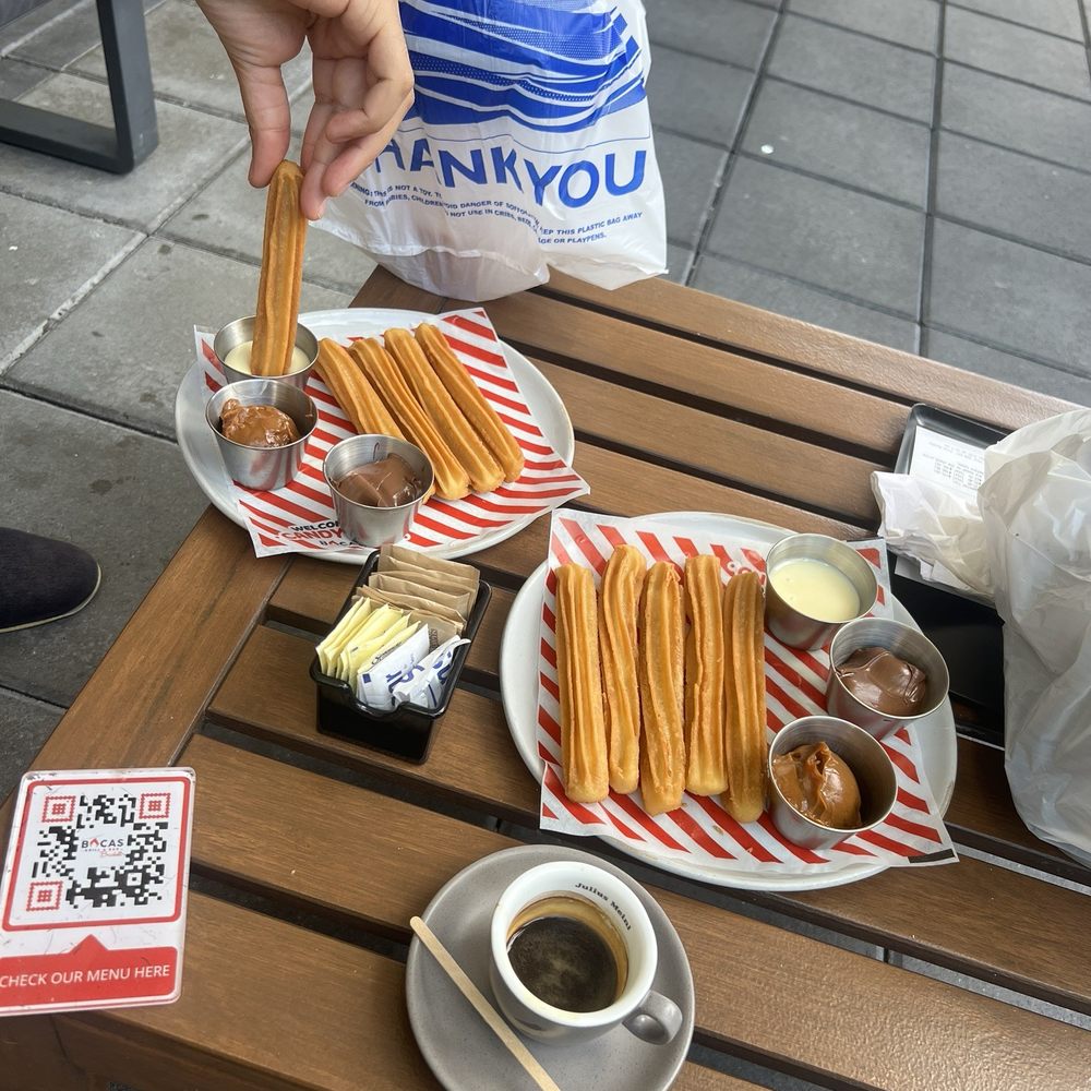 Bocas Grill Brickell - Churros with Nutella, sweet condensed milk, and caramel dips - Bars Near Me - Miami, Florida Bocas Grill Brickell - Churros with Nutella, sweet condensed milk, and caramel dips - Bars Near Me - Miami, Florida