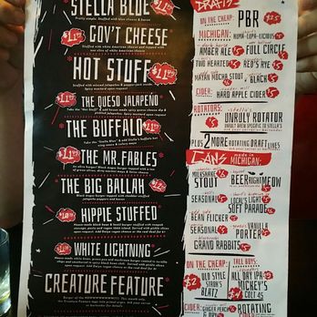 Stella's Lounge - Menu 7/2017 - Burgers Near Me - Grand Rapids, Michigan