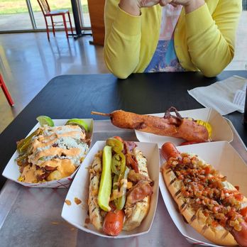 Daddy's Dogs - Madison - Elote tots, Big Daddy Dog, Seattle dog, and a corn dog - Hot Dogs Near Me - Madison, Tennessee