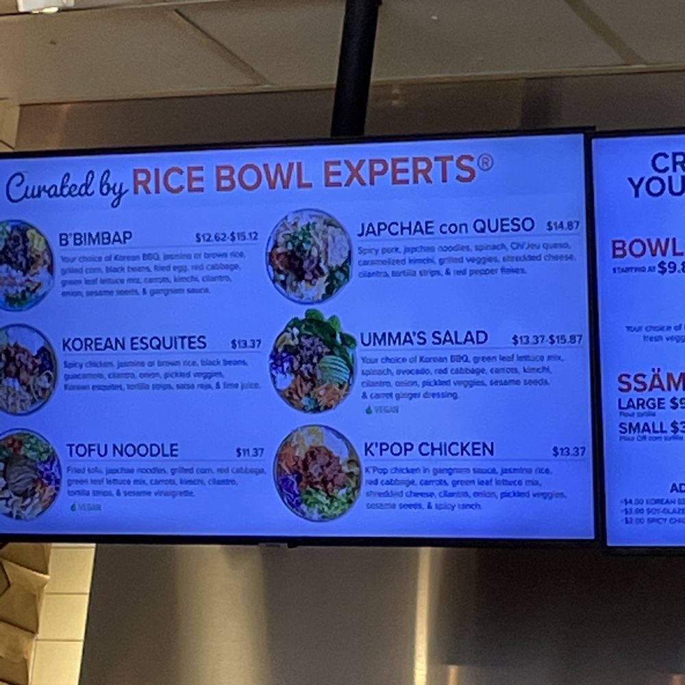 Chi'Lantro - In store menu (rice bowl section). - Korean Near Me - Austin, Texas Chi'Lantro - In store menu (rice bowl section). - Korean Near Me - Austin, Texas