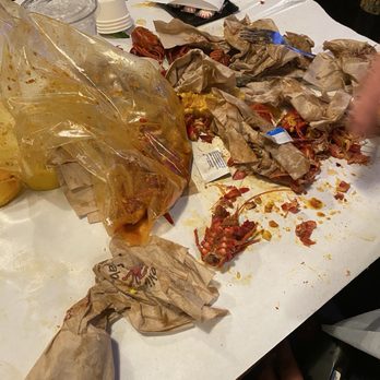 The Boiling Crab - The mess from our meal - Cajun/Creole Near Me - Sacramento, California The Boiling Crab - The mess from our meal - Cajun/Creole Near Me - Sacramento, California