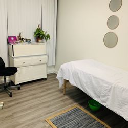 Our Earth and Fire Treatment room for Limpias, Reiki, Holistic Massage and Facials