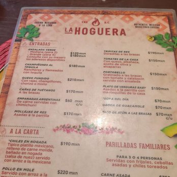 La Hoguera - Menu - Mexican Near Me - Ensenada, BCN