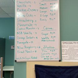 Mr Bs Frozen Treats - Menu board