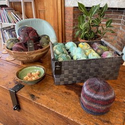 Norwich Knits - Cozy spot to contemplate yarn options