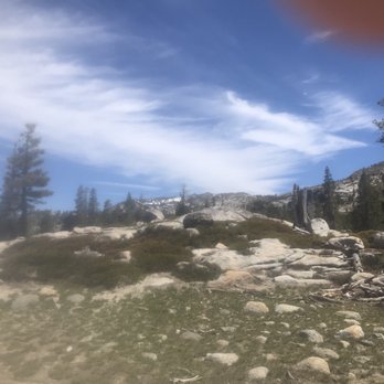 Wrights Lake - View of the snow capped mountains - Hiking Near Me - Kyburz, California