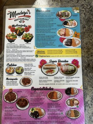 Menu photo 1 Mendoza's Restaurant San Jose, CA Menu photo 1 Mendoza's Restaurant San Jose, CA
