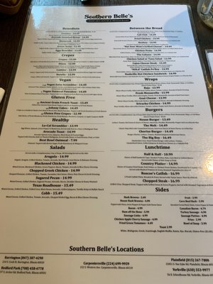 Menu photo 6 Southern Belle's Barrington, IL