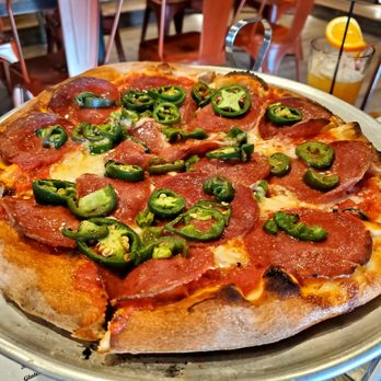 June Pie Pizza - Medium Pepperoni with Jalapeños - Pizza Near Me - June Lake, California June Pie Pizza - Medium Pepperoni with Jalapeños - Pizza Near Me - June Lake, California