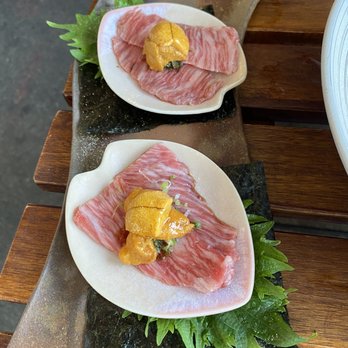 Salt + Charcoal - Uni and Wagyu Beef Roll ($32) - Japanese Near Me - Brooklyn, New York Salt + Charcoal - Uni and Wagyu Beef Roll ($32) - Japanese Near Me - Brooklyn, New York