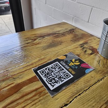 Mala Madre Taqueria - QR code on table for the menu. - Tacos Near Me - Westbury, New York Mala Madre Taqueria - QR code on table for the menu. - Tacos Near Me - Westbury, New York