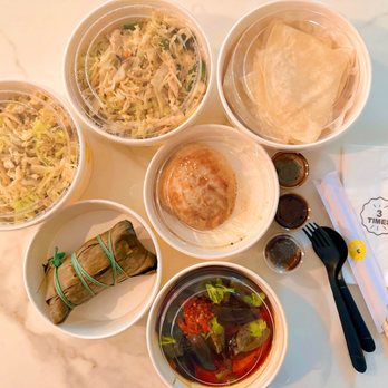 3 Times - B17. Shredded chinese radish puffs 4 B16. Beef stuffed pancake C2. Thousand year egg w. chili sauce - Dim Sum Near Me - Brooklyn, New York