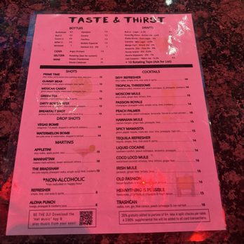 Taste & Thirst - Drink menu - Sports Bars Near Me - San Diego, California Taste & Thirst - Drink menu - Sports Bars Near Me - San Diego, California