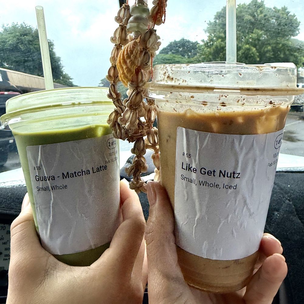 Nani’s Cafe - Guava Matcha and Like Get Nutz latte - Cafes Near Me - Waialua, Hawaii Nani’s Cafe - Guava Matcha and Like Get Nutz latte - Cafes Near Me - Waialua, Hawaii