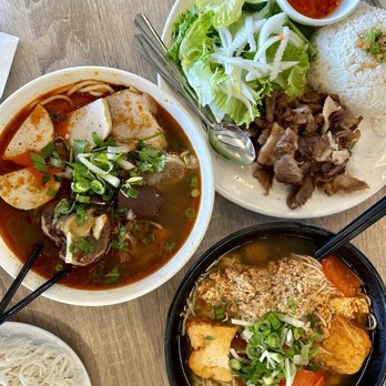Hue Restaurant - IG: @abbyandmattyeats | Bun Bo Hue, Grilled pork chop w/ rice, Bun Rieu - Vietnamese Near Me - San Jose, California
