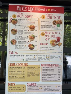Menu photo 1 Birds Eye Thai Arlington, VA