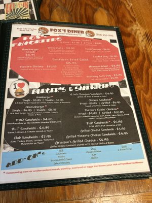 Menu photo 1 Fox’s Diner Rocky Top, TN