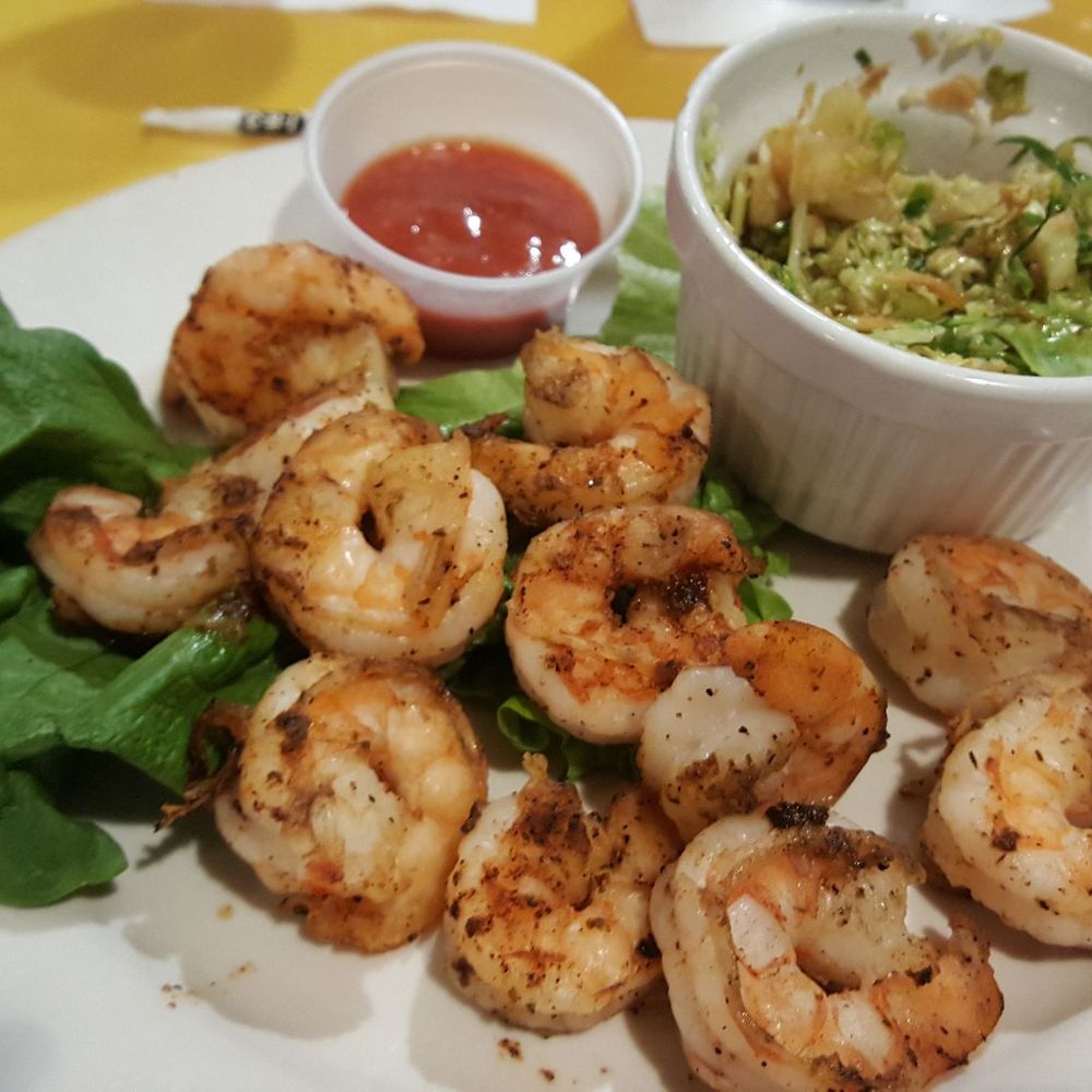Fish Camp On Lake Eustis - Blackened shrimp with Brussel sprout slaw - Seafood Near Me - Tavares, Florida