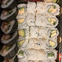 California Roll, Shrimp Tempura Roll, Avocado Roll, and Cucumber and Cream Cheese California Roll, Shrimp Tempura Roll, Avocado Roll, and Cucumber and Cream Cheese