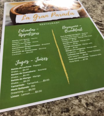 Menu photo 4 La Gran Parada Jacksonville, FL Menu photo 4 La Gran Parada Jacksonville, FL