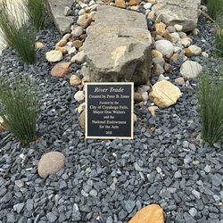 Cuyahoga Falls - Bronze base describing the work