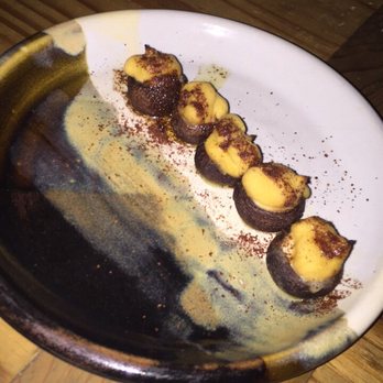Pinch Kitchen - Baby portobellos v baby indeed! Filled w hummus and wow what a flavor explosion!! - New American Near Me - Miami, Florida Pinch Kitchen - Baby portobellos v baby indeed! Filled w hummus and wow what a flavor explosion!! - New American Near Me - Miami, Florida