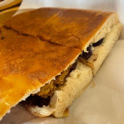 Old San Juan Cuban & Latin Cuisine - Tostones and Beans Sandwich