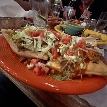 El Pinto - Stuffed Sopapillas Plate with Pork, one red and one green! - New Mexican Cuisine Near Me - Albuquerque, New Mexico