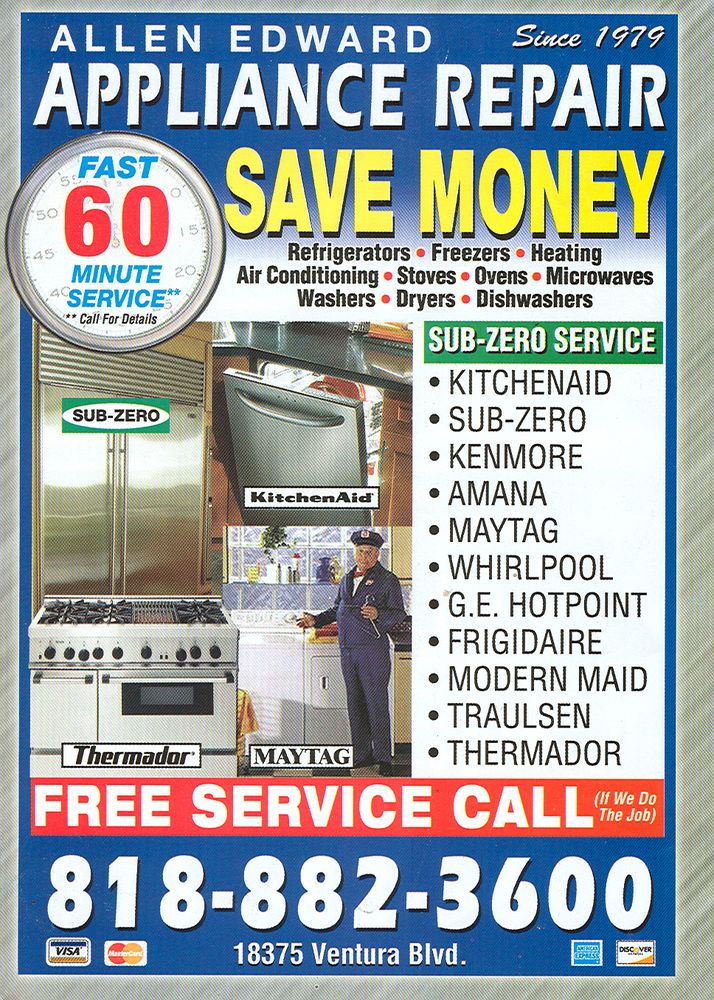 ALLEN EDWARD APPLIANCE REPAIR 45 Reviews Appliances & Repair