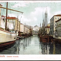 Canale Grande - Canale Grande auf einer alten Ansichtskarte: Die Stadt Triest war der wichtigste Seehafen Österreichs.