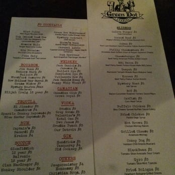 Green Dot Stables - Menu - Bars Near Me - Detroit, Michigan