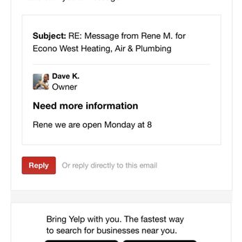 Econo West Heating, Air & Plumbing - Message from the owner.. - Heating & Air Conditioning/HVAC Near Me - Lancaster, California Econo West Heating, Air & Plumbing - Message from the owner.. - Heating & Air Conditioning/HVAC Near Me - Lancaster, California