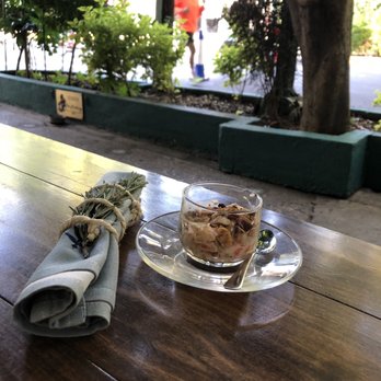 Cedrón - Yogurt parfait served before brunch entrees. Rosemary stem tied to napkin - great smell and elegant touch. - Seafood Near Me - México, D.F., DIF