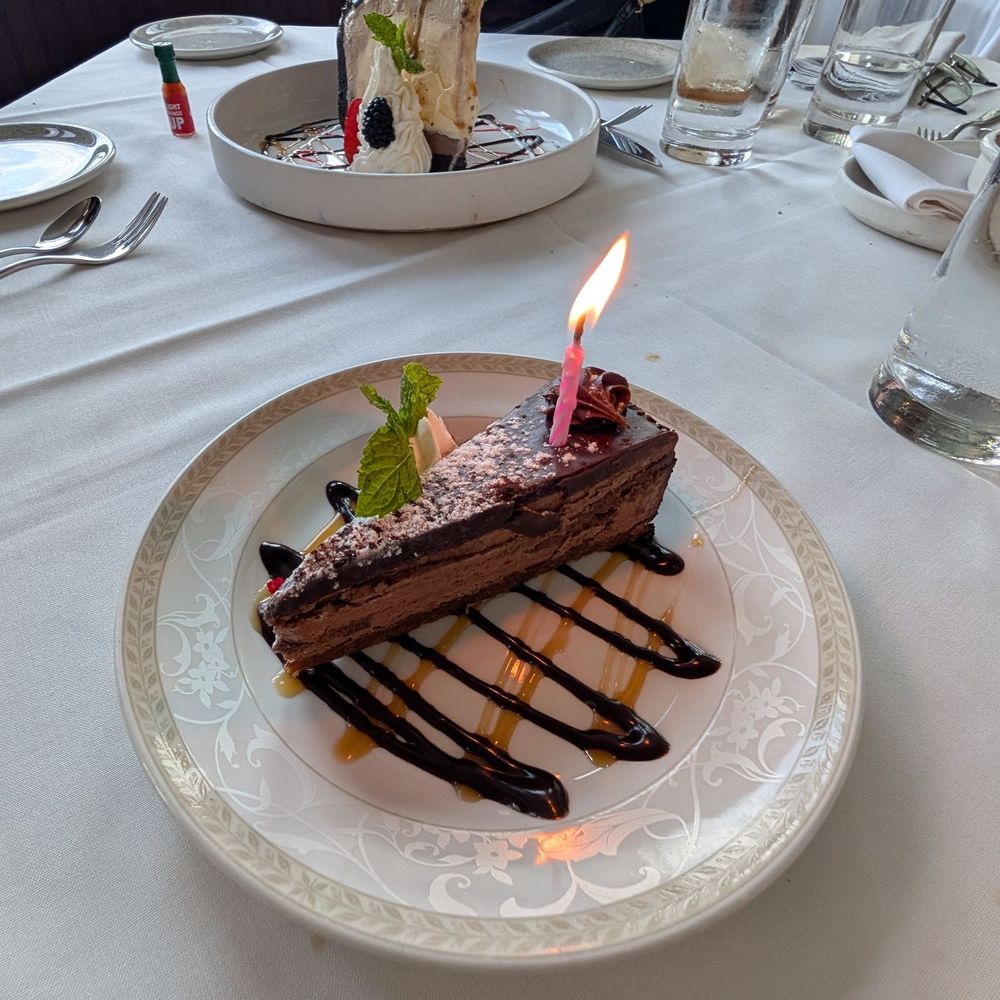 Chelsea Chowder House & Bar - Birthday chocolate ganache cake - Seafood Near Me - Long Beach, California Chelsea Chowder House & Bar - Birthday chocolate ganache cake - Seafood Near Me - Long Beach, California