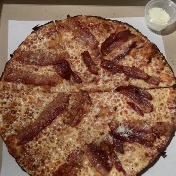 Colony Grill - Bacon pie well done Parmesan on side - Pizza Near Me - Stamford, Connecticut Colony Grill - Bacon pie well done Parmesan on side - Pizza Near Me - Stamford, Connecticut
