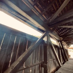 Buttonwood Covered Bridge - The wood detail of the bridge