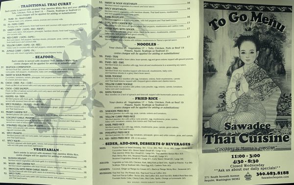 Menu photo 3 Sawadee Thai Cuisine Sequim, WA