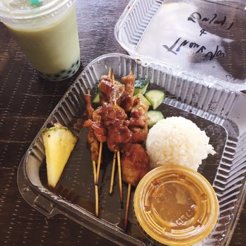 Kokonut Grill - Chicken Satay with Coconut Rice and Matcha Bubble Tea - Asian Fusion Near Me - Richmond, Virginia Kokonut Grill - Chicken Satay with Coconut Rice and Matcha Bubble Tea - Asian Fusion Near Me - Richmond, Virginia