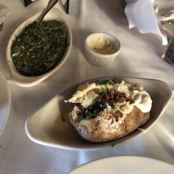 Old Original Bookbinders - Creamed Spinach and Loaded Baked Potato - Seafood Near Me - Richmond, Virginia