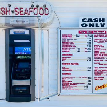 Ossie's Lunch - The menu and conveniently placed on-site cash machine. - Seafood Near Me - Bethel, New Brunswick Ossie's Lunch - The menu and conveniently placed on-site cash machine. - Seafood Near Me - Bethel, New Brunswick