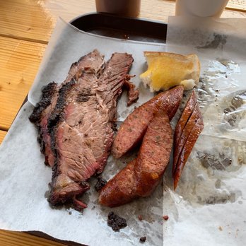 Zeke's BBQ - Brisket and jalepeno sausage - Barbeque Near Me - Windthorst, Texas