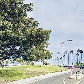 Shoreline Pedestrian Bikepath - Bench left, cannon is the boxy shape, road to path right. Google shot. - Parks Near Me - Long Beach, California Shoreline Pedestrian Bikepath - Bench left, cannon is the boxy shape, road to path right. Google shot. - Parks Near Me - Long Beach, California