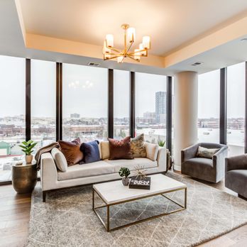 The Bower - The Bower Model Living Room with Floor-to-Ceiling Windows - Apartments Near Me - Edina, Minnesota The Bower - The Bower Model Living Room with Floor-to-Ceiling Windows - Apartments Near Me - Edina, Minnesota