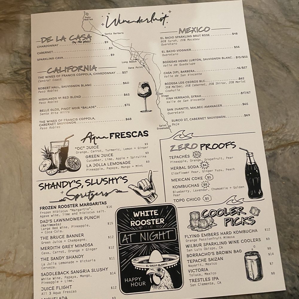 The White Rooster - Menu - New Mexican Cuisine Near Me - Dana Point, California The White Rooster - Menu - New Mexican Cuisine Near Me - Dana Point, California