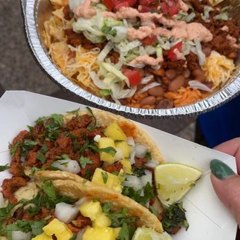 Maize Tacos - Super Nachos with pastor and 2 Pastor Tacos - Food Trucks Near Me - Salt Lake City, Utah Maize Tacos - Super Nachos with pastor and 2 Pastor Tacos - Food Trucks Near Me - Salt Lake City, Utah