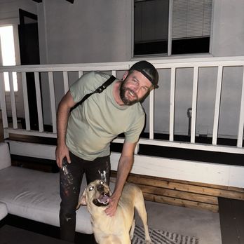 Ethan Blu Transcendent Art Gallery - Ethan Blu with the famous legend the dog - Commissioned Artists Near Me - Solana Beach, California Ethan Blu Transcendent Art Gallery - Ethan Blu with the famous legend the dog - Commissioned Artists Near Me - Solana Beach, California
